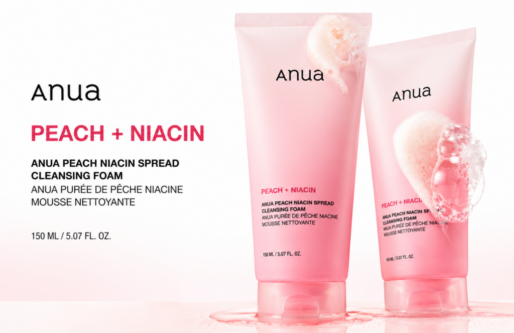 Anua Peach Niacin Spread Cleansing Foam 150ml - Glow Wash